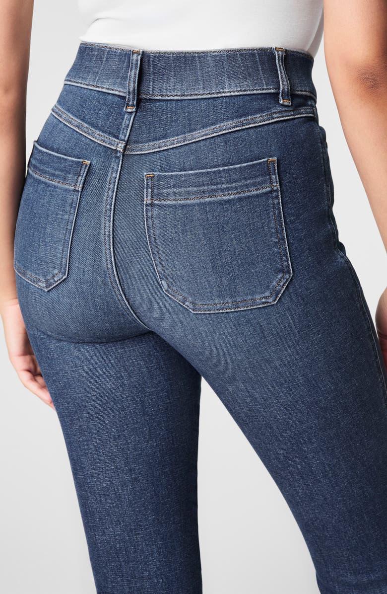 SPANX<sup>®</sup> Patch Pocket Pull-On Flare Jeans, Alternate, color, Authentic Blue