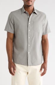 Union Jupiter Yarn Dyed Seersucker Short Sleeve Button-Up Shirt
