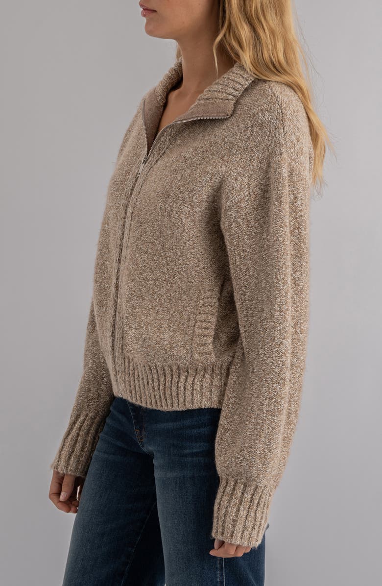 KUT from the Kloth Coryn Front Zip Sweater, Alternate, color, Stone