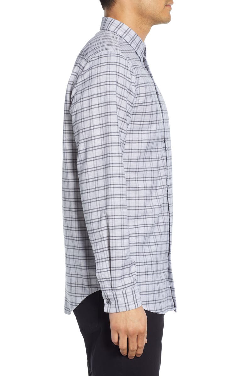 Theory Tait Slim Fit Jaspé Grid Sport Shirt, Alternate, color,