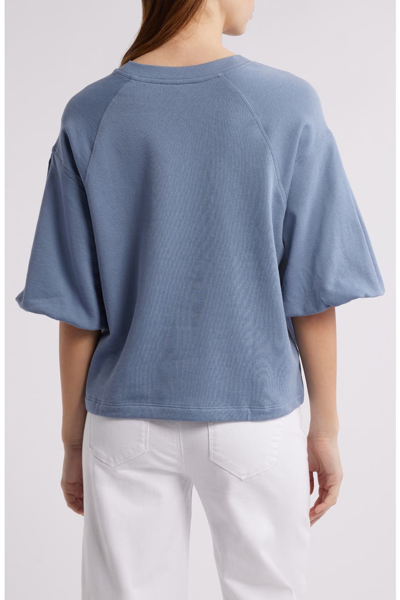 Puff Sleeve Sweatshirt T-Shirt, Alternate, color, TEAPOT BLUE