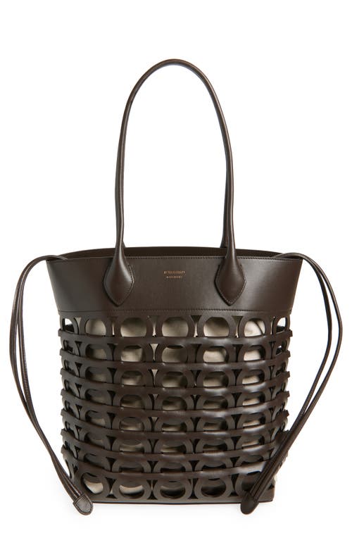 Ferragamo Medium Gancini Perforated Leather Tote In Testa Di M Naturale