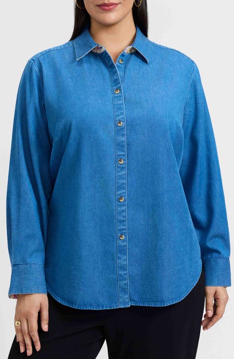 Margie Denim Button-Up Shirt (Plus)