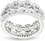 Sterling Forever Melody Set of 3 Sterling Silver Cubic Zirconia Stackable Rings