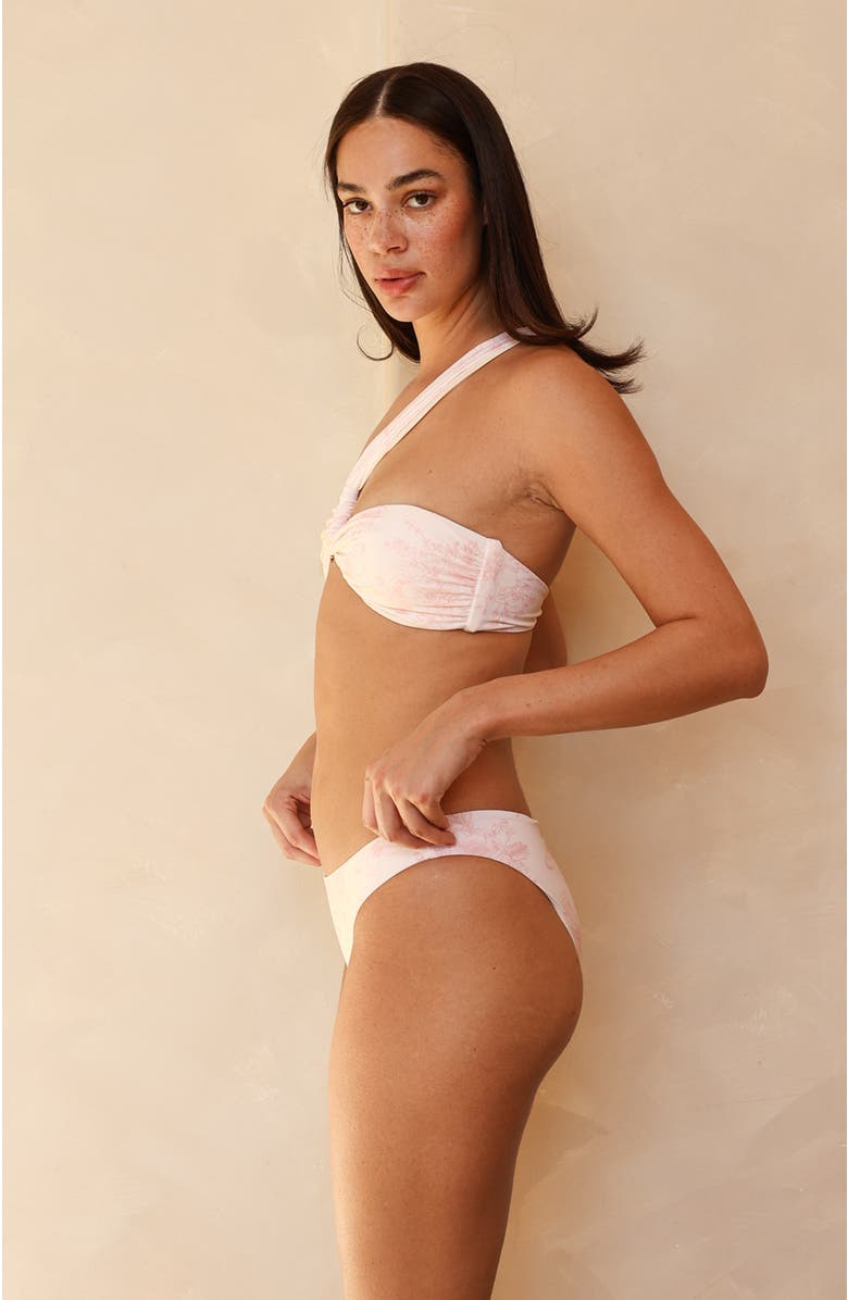 Dippin Daisys Frankie Asymmetrical Bandeau Bikini Top, Alternate, color, Je Taime Fleur