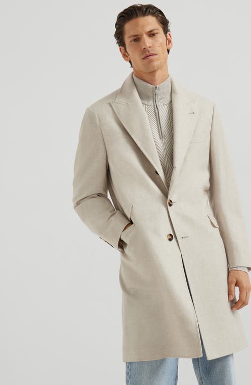 Brunello Cucinelli Cashmere Button Coat In White