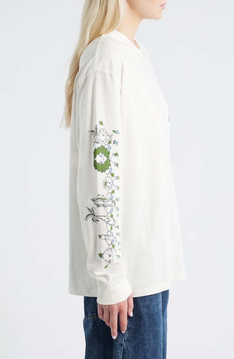 Damson Madder Graphic Plant Patch Organic Cotton Top, Alternate, color, Off White