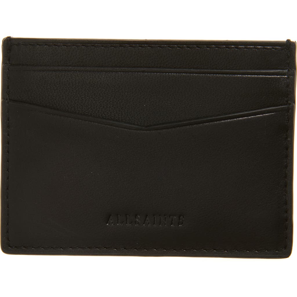 Allsaints Delph Leather Card Case In Brown