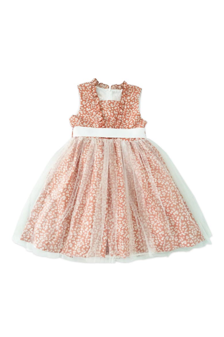 Kids' Floral Dress, Main, color, CORAL