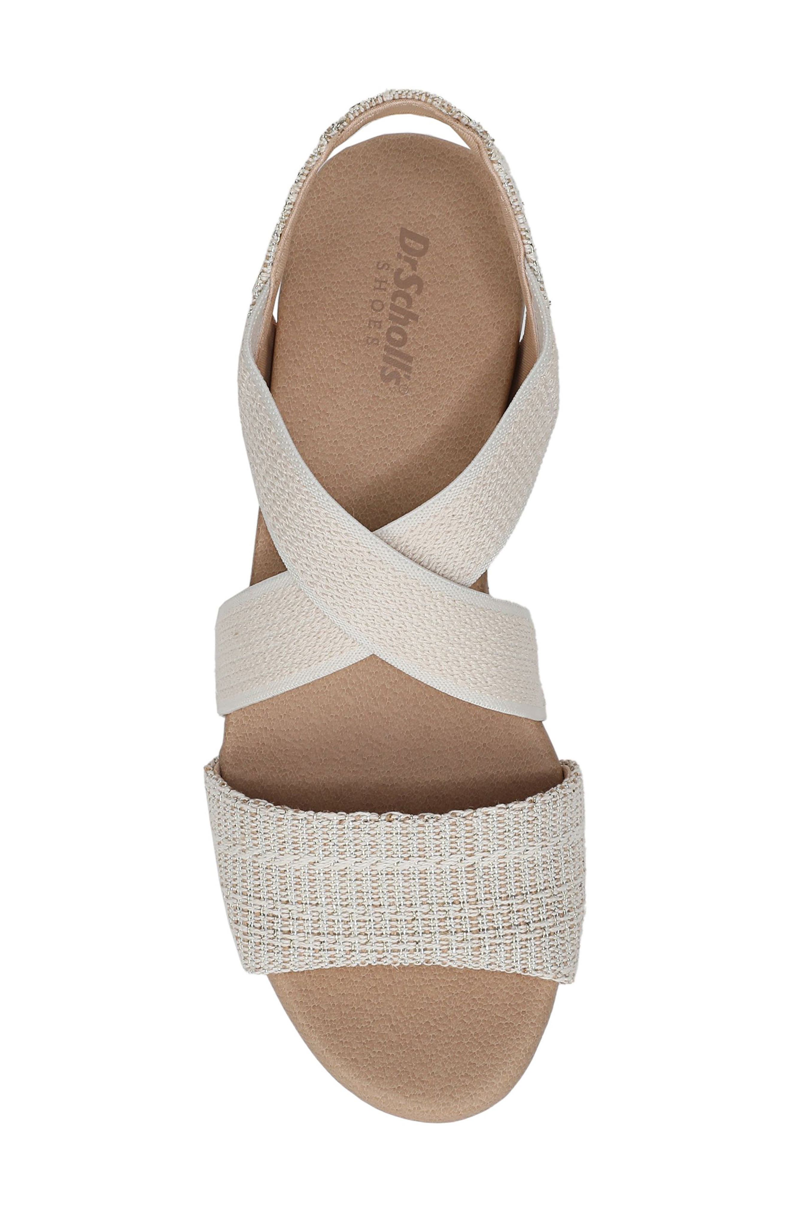 Just Cute Platform Wedge Sandal, Alternate, color, GOLD FABRIC