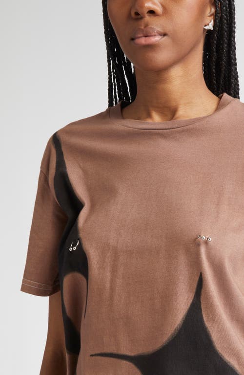 Collina Strada Pierced Organic Cotton Graphic T-shirt In Brown