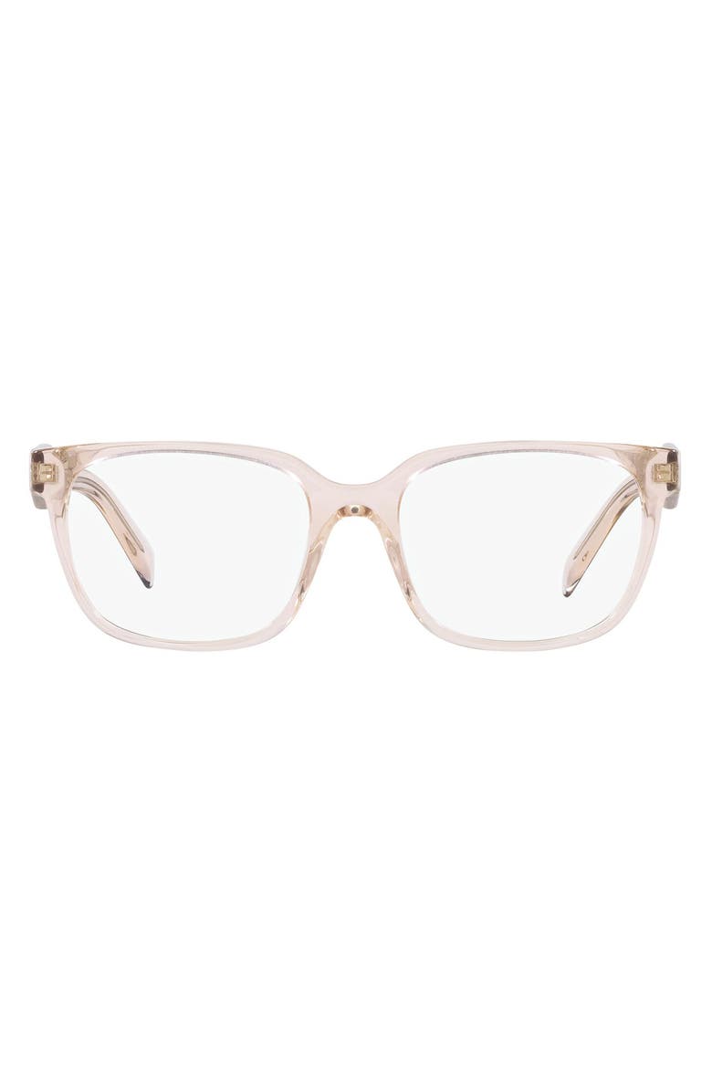 Prada 55mm Rectangular Optical Glasses, Main, color, Pink