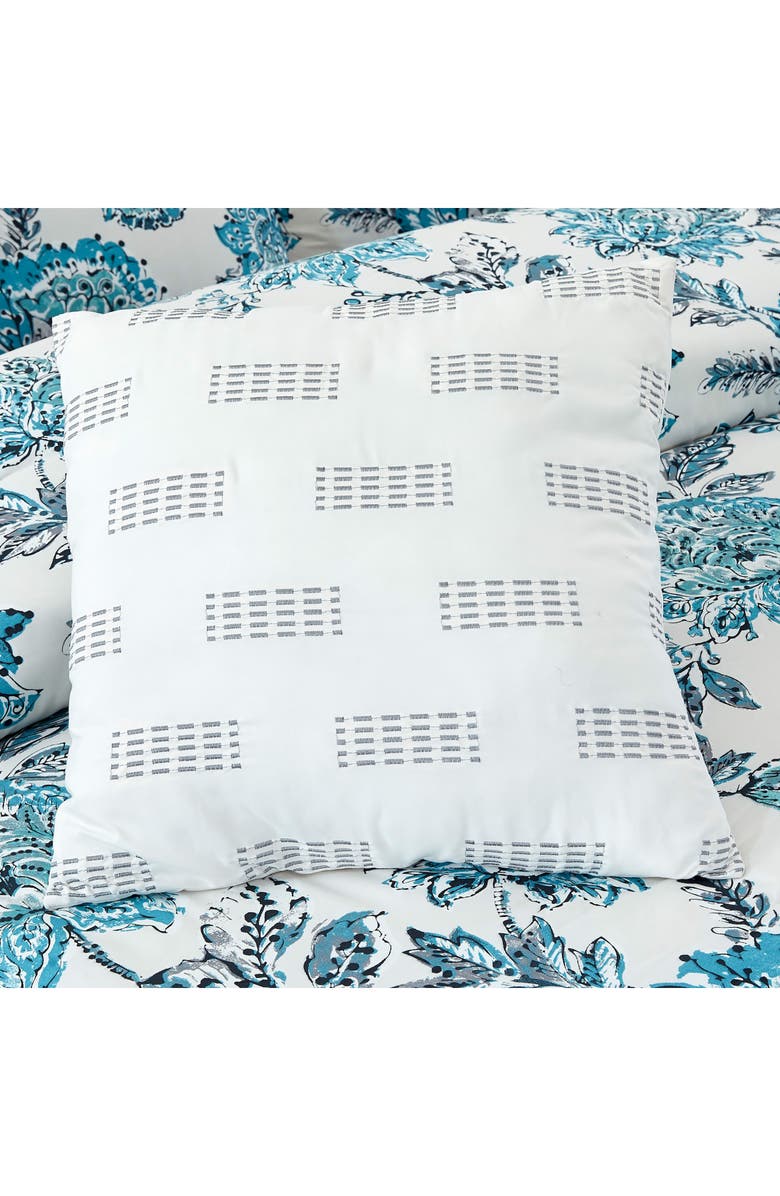 Modern Threads Floral Print Microfiber 5-Piece Comforter Set, Alternate, color, White/ Teal