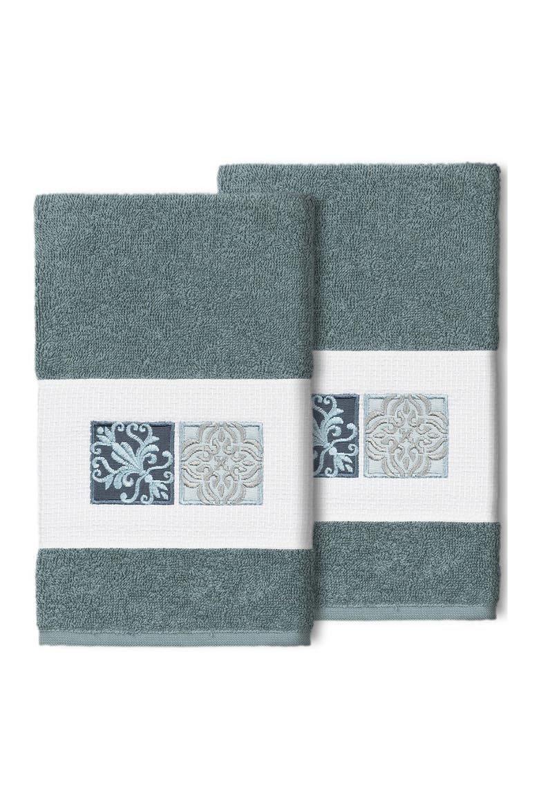 Vivian Embellished Hand Towel - Set of 2 - Teal, Alternate, color, TEAL