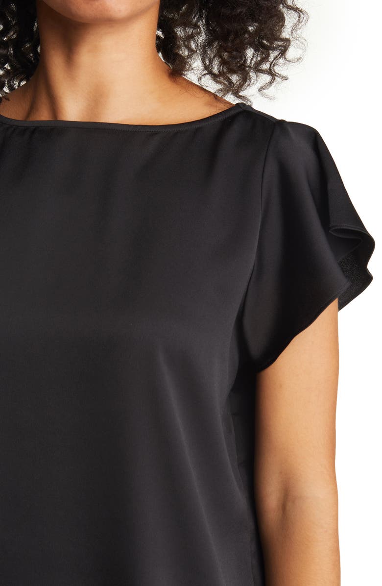 Nordstrom Ruffle Sleeve Recycled Blend Satin Top, Alternate, color, 