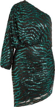 City Chic Flora One Shoulder Sequin Dress