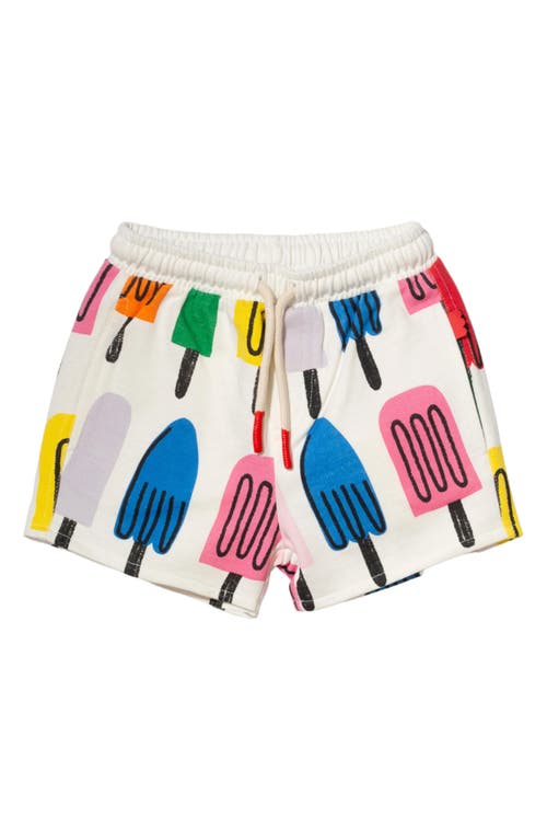 Mon Coeur Kids' Ice Pops Drawstring Sweat Shorts In Neutral
