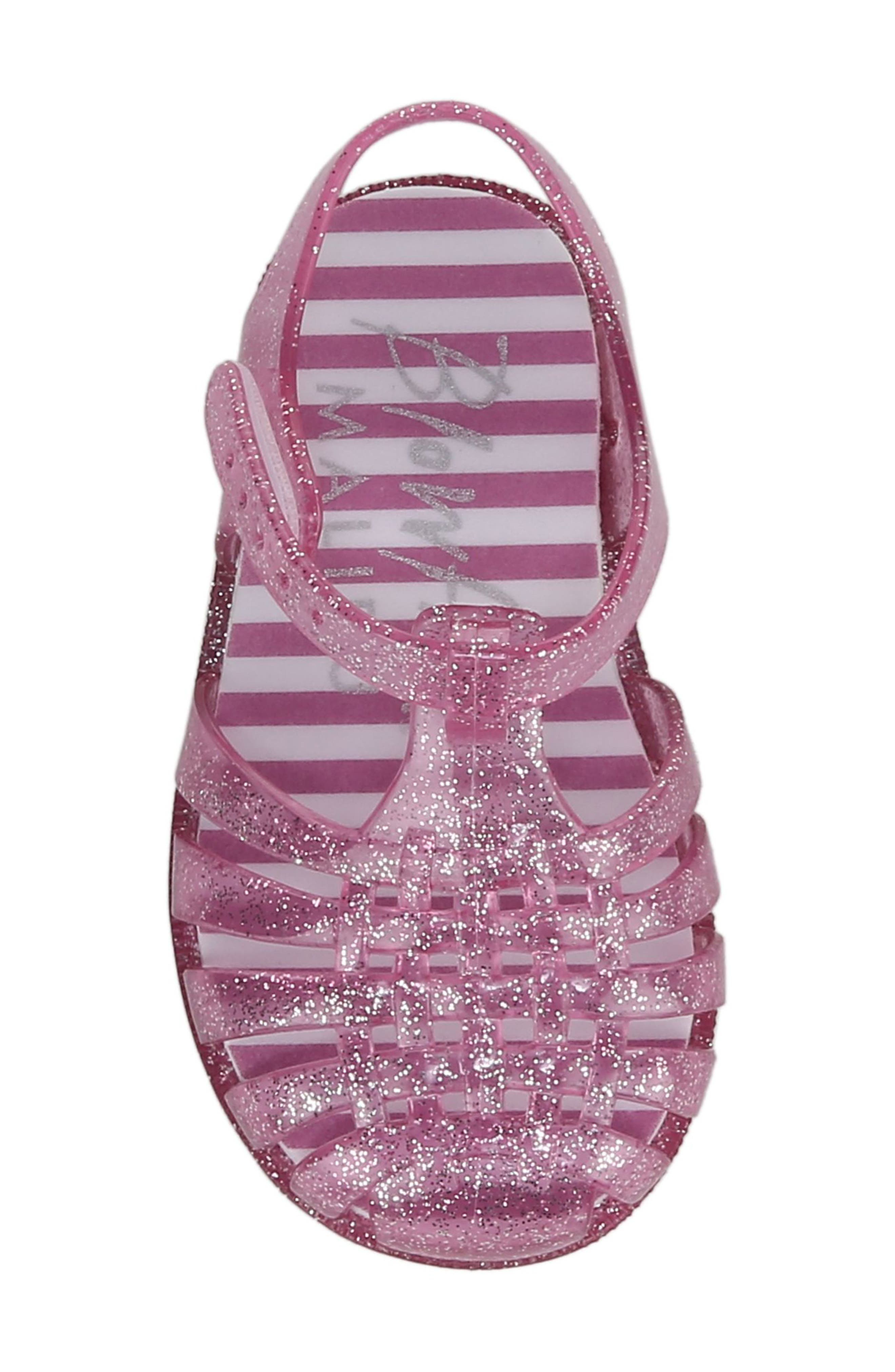 Blowfish Malibu Kids' Jellyfish T-Strap Sandal, Alternate, color, Pink Sparkle