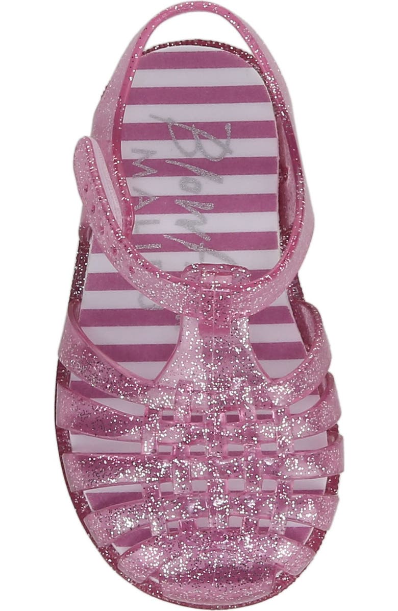 Blowfish Malibu Kids' Jellyfish T-Strap Sandal, Alternate, color, Pink Sparkle