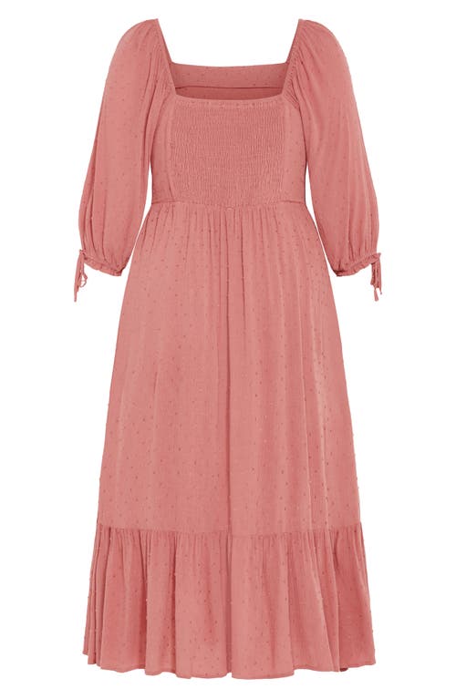 City Chic The Ally Clip Dot Maxi Dress In Pink