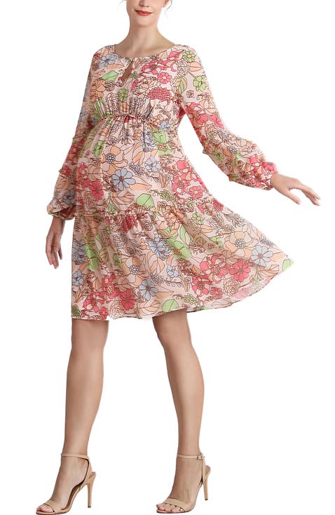 Aiko Long Sleeve Maternity Babydoll Dress