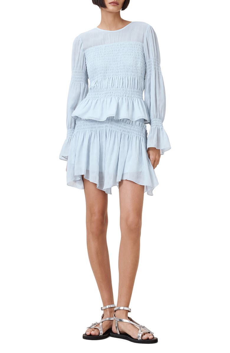 AllSaints Pamela Asymmetric Skirt, Alternate, color, Plein Air Blue