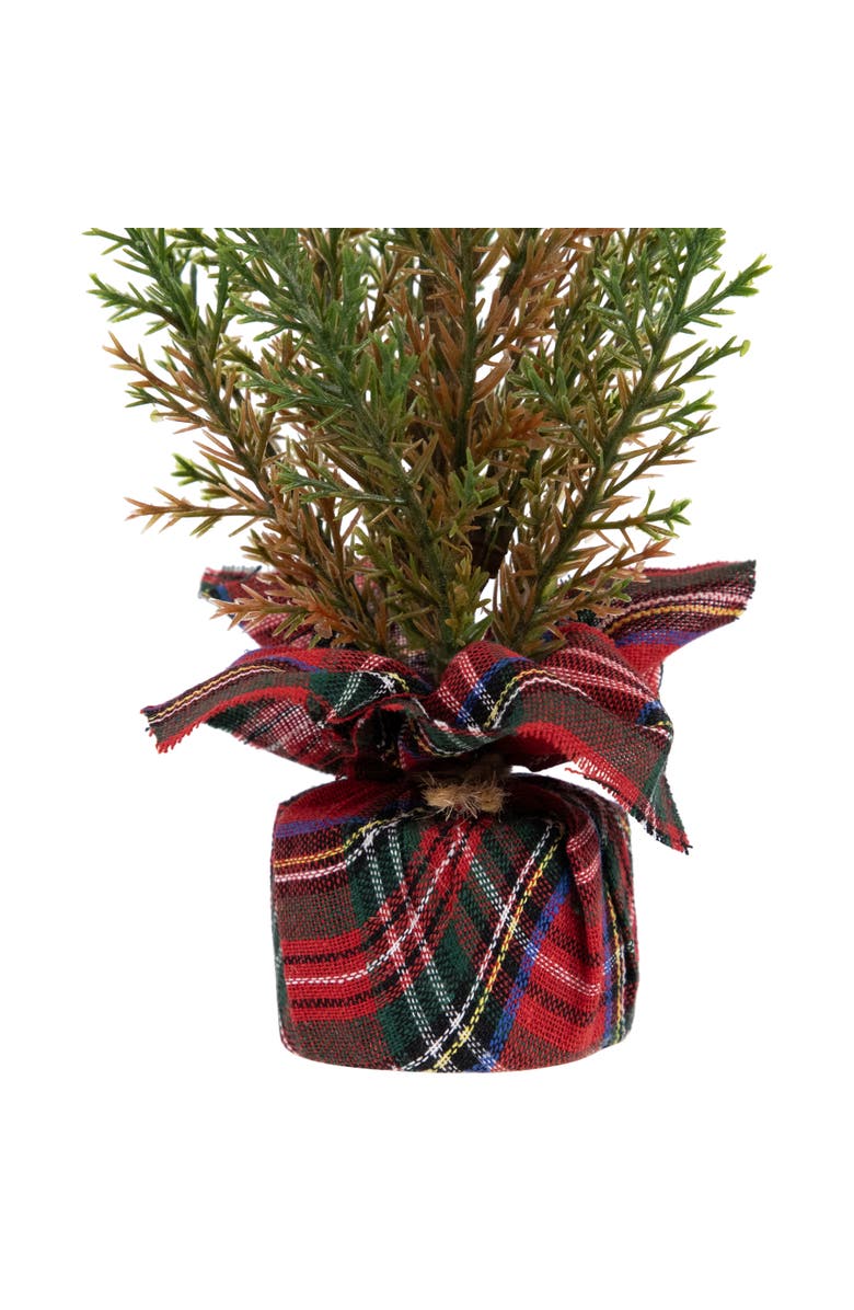 Northlight Mini Cedar Artificial Christmas Trees - 10" - Set of 3, Alternate, color, Red