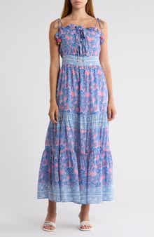 ALICIA BELL Libra Ruffle Tiered Cotton & Silk Cover-Up Sundress