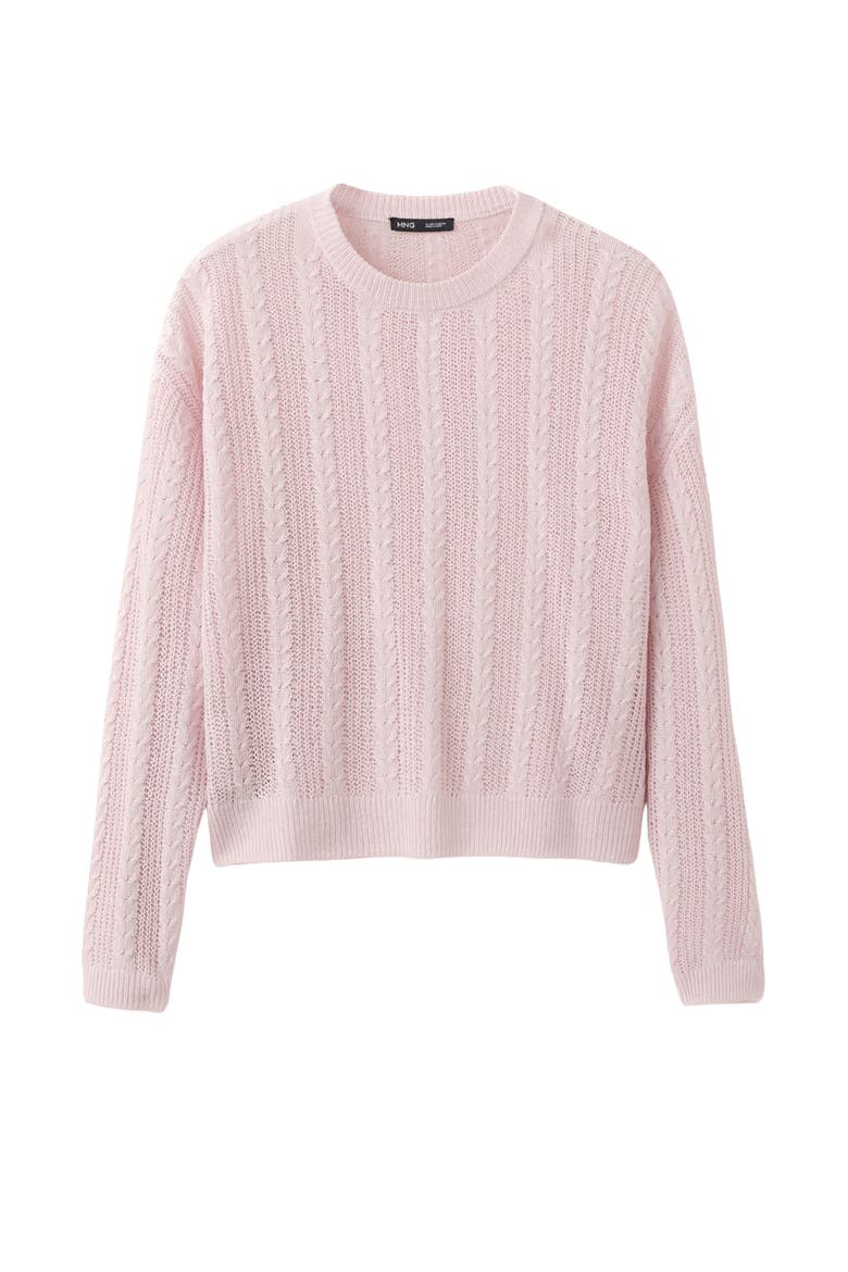 Lace Pattern Sweater, Alternate, color, LIGHT/ PASTEL PINK