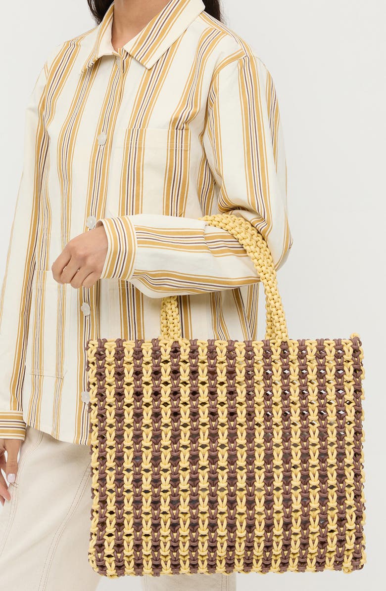 Loeffler Randall Celia Knotted Tote Bag, Alternate, color, Brown/ Butter