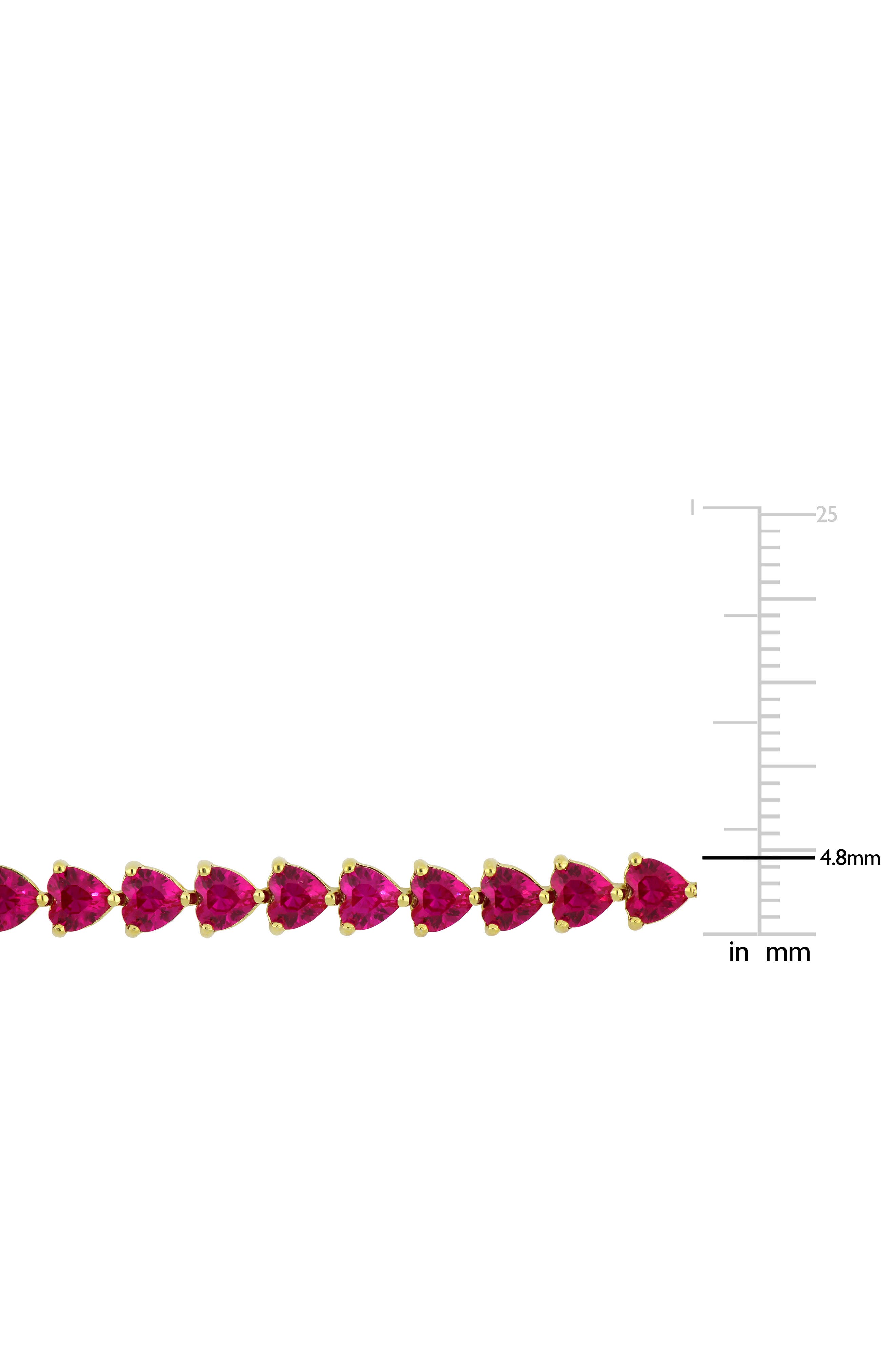DELMAR Lab Created Ruby Heart Tennis Bracelet (Women) | Nordstromrack