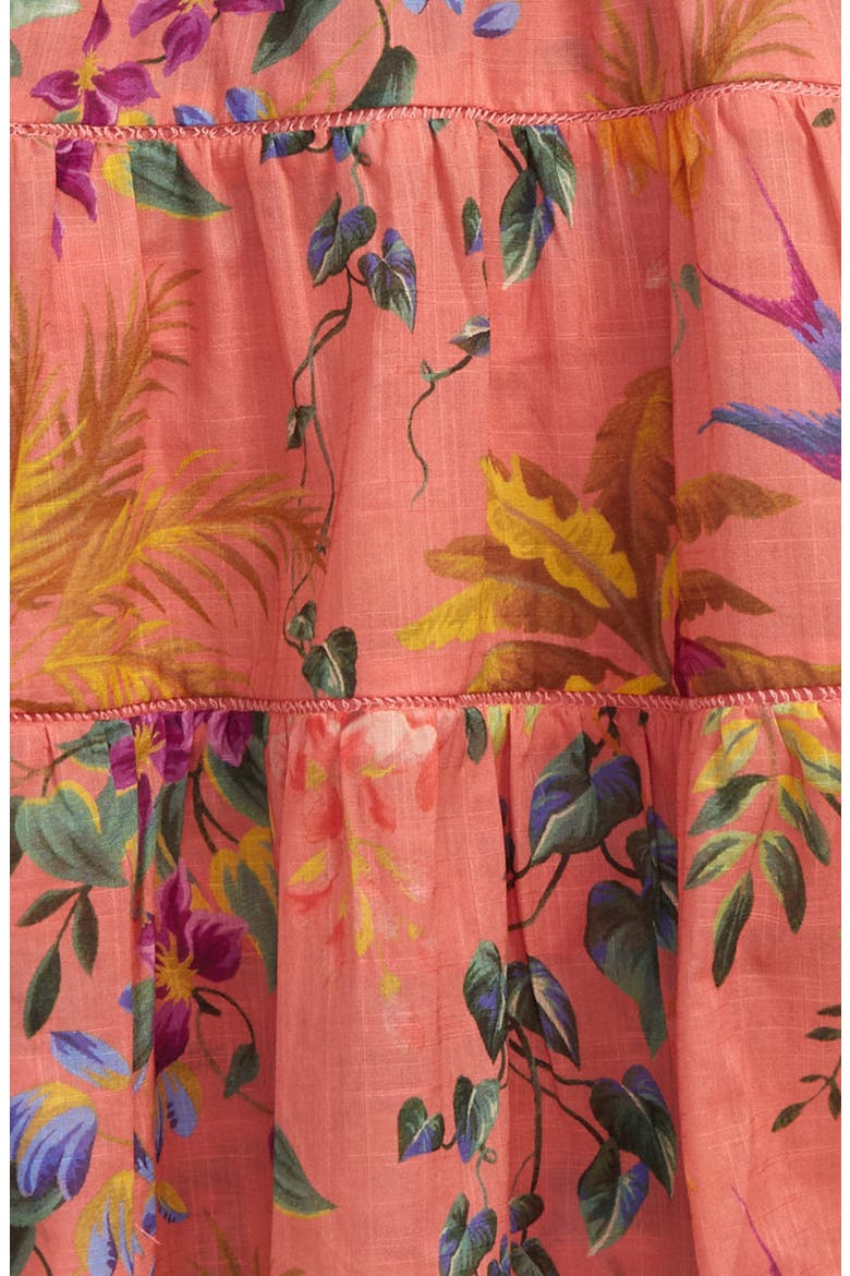 Kids' Tropicana Floral Tiered Cotton Top, Alternate, color, CORAL FLORAL