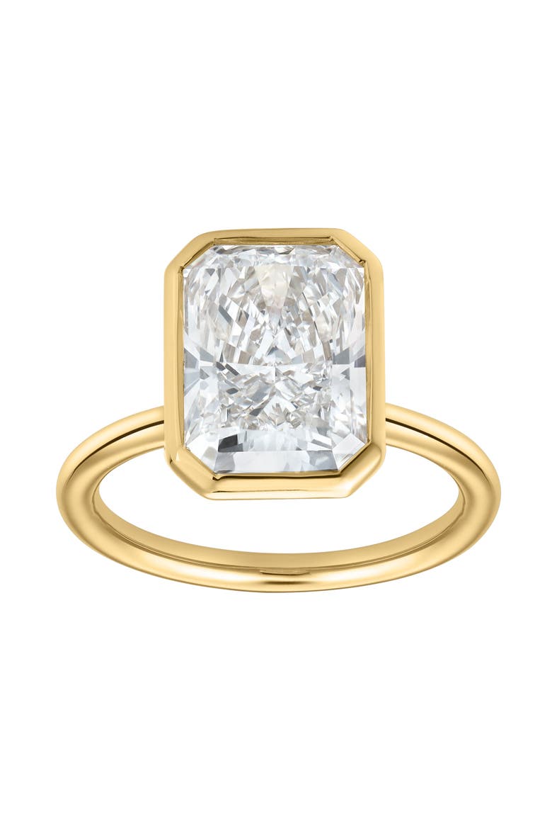Sophie 14K Gold Radiant Bezel Lab Grown Diamond Solitaire Engagement Ring - 3 cts, Alternate, color, 14K Yellow Gold