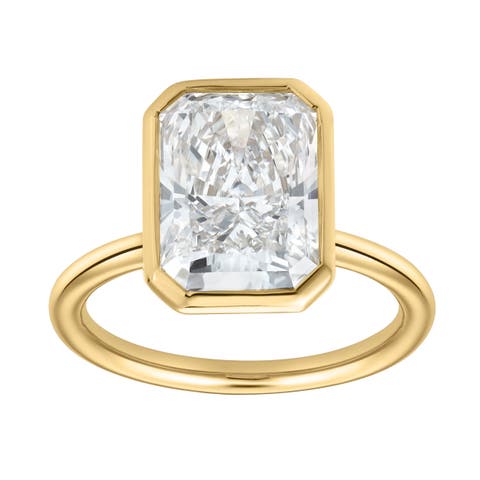 Nerina 14K Gold Radiant Bezel Lab Grown Diamond Solitaire Engagement Ring - 5 Cts