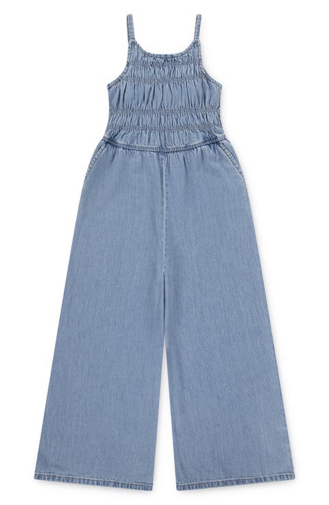 Kids' High Neck Denim Jumpsuit (Little Kid & Big Kid)