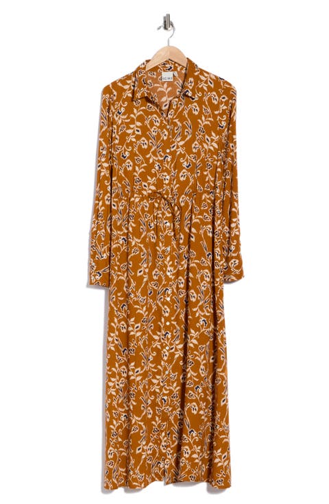 Floral Print Long Sleeve Shirtdress