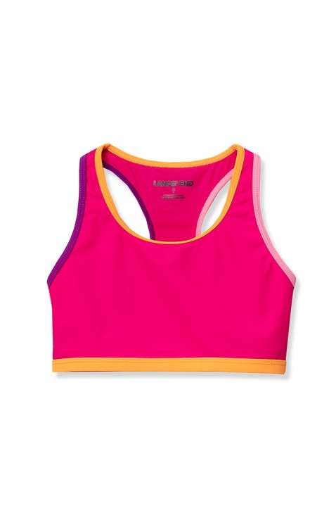 Girls Chlorine Resistant Contrast Racer Back Bikini Top