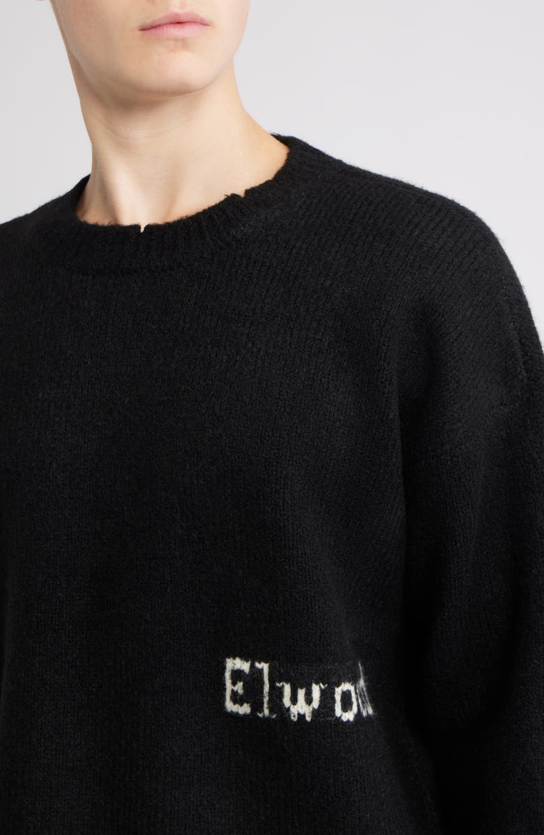 Elwood Oversize Crewneck Sweater, Alternate, color, Black