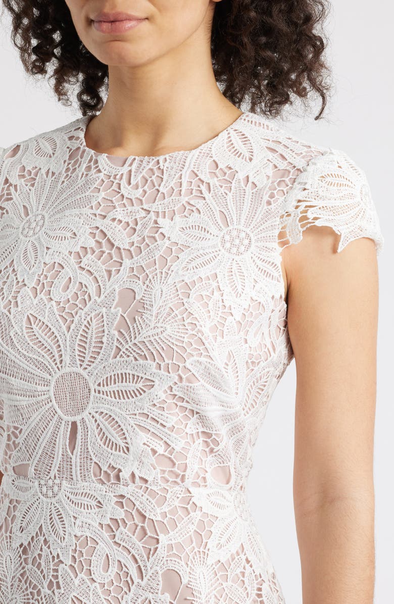 Vince Camuto Floral Lace Cap Sleeve Dress, Alternate, color,