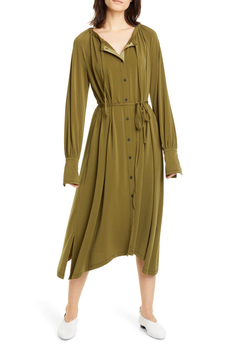 Proenza Schouler White Label Matte Jersey Long Sleeve Midi Dress, Main, color, 