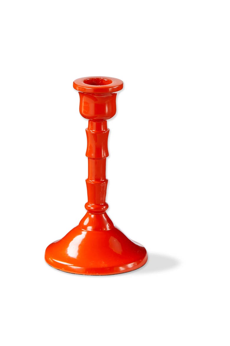 Zahra Orange Taper Candle Holder Aluminum for Home Decor, Main, color, Orange