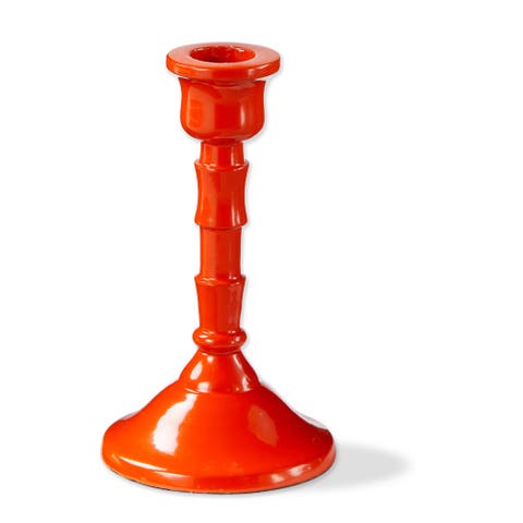 Zahra Orange Taper Candle Holder Aluminum for Home Decor