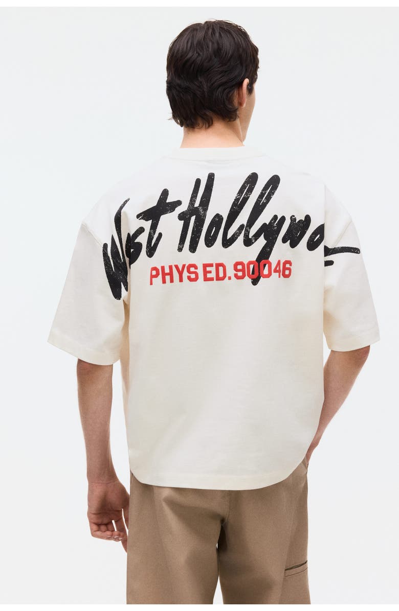H&M Oversized printed t-shirt, Alternate, color, Cream/Phys.ed