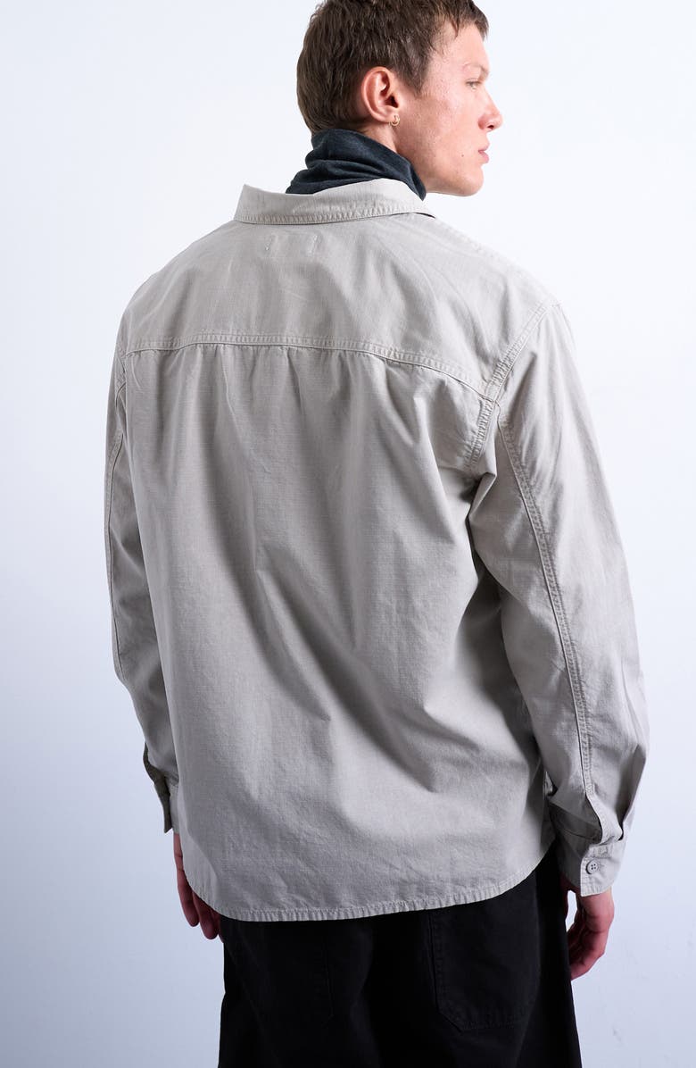 Topman Regular Fit Ripstop Overshirt, Alternate, color, Washed Stone