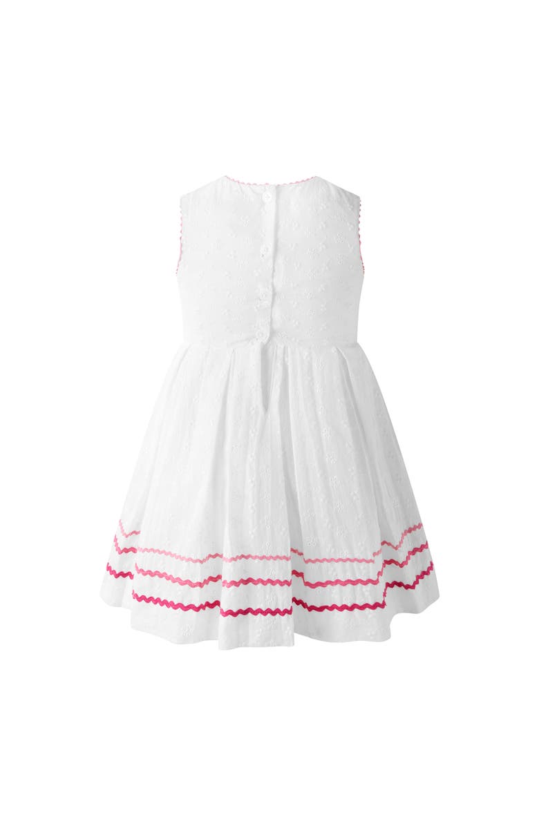 Rachel Riley Eyelet Ric Rac Dress, Alternate, color, White