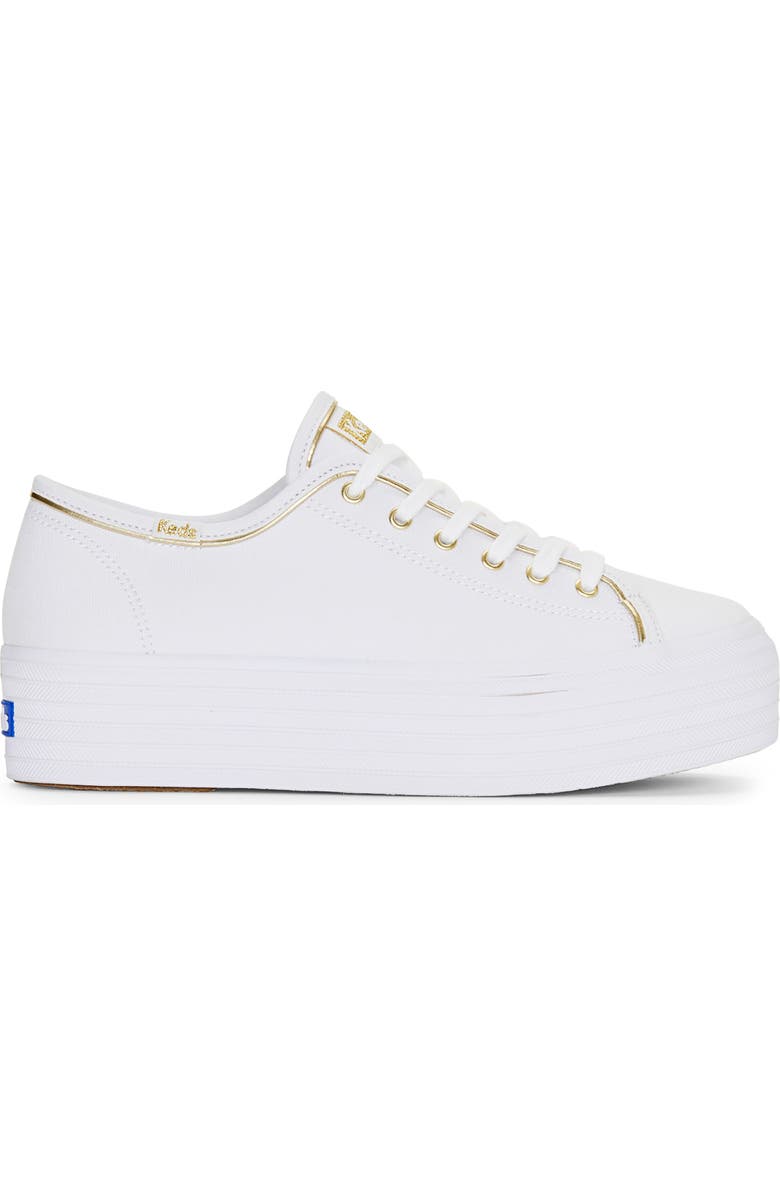 Keds<sup>®</sup> Triple Up Piped Platform Sneaker, Alternate, color, White/ Gold