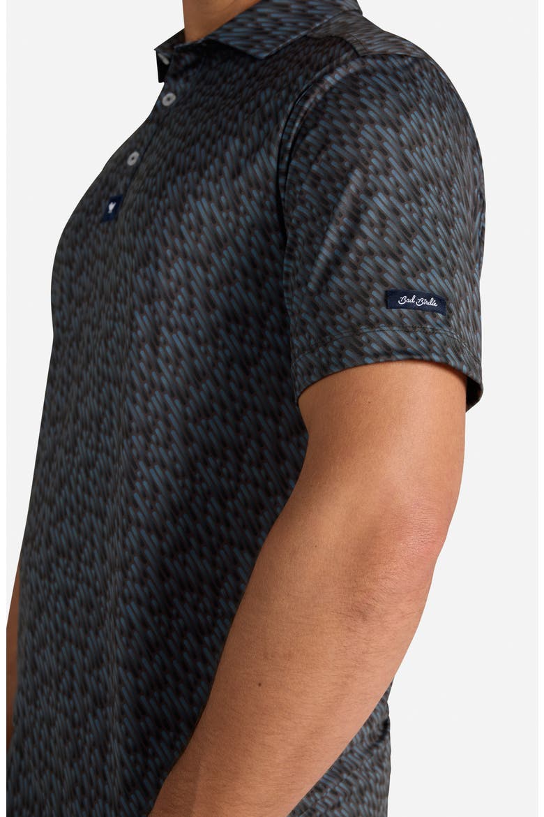 Cosmic Chaos Abstract Print Performance Golf Polo, Alternate, color, BLACK