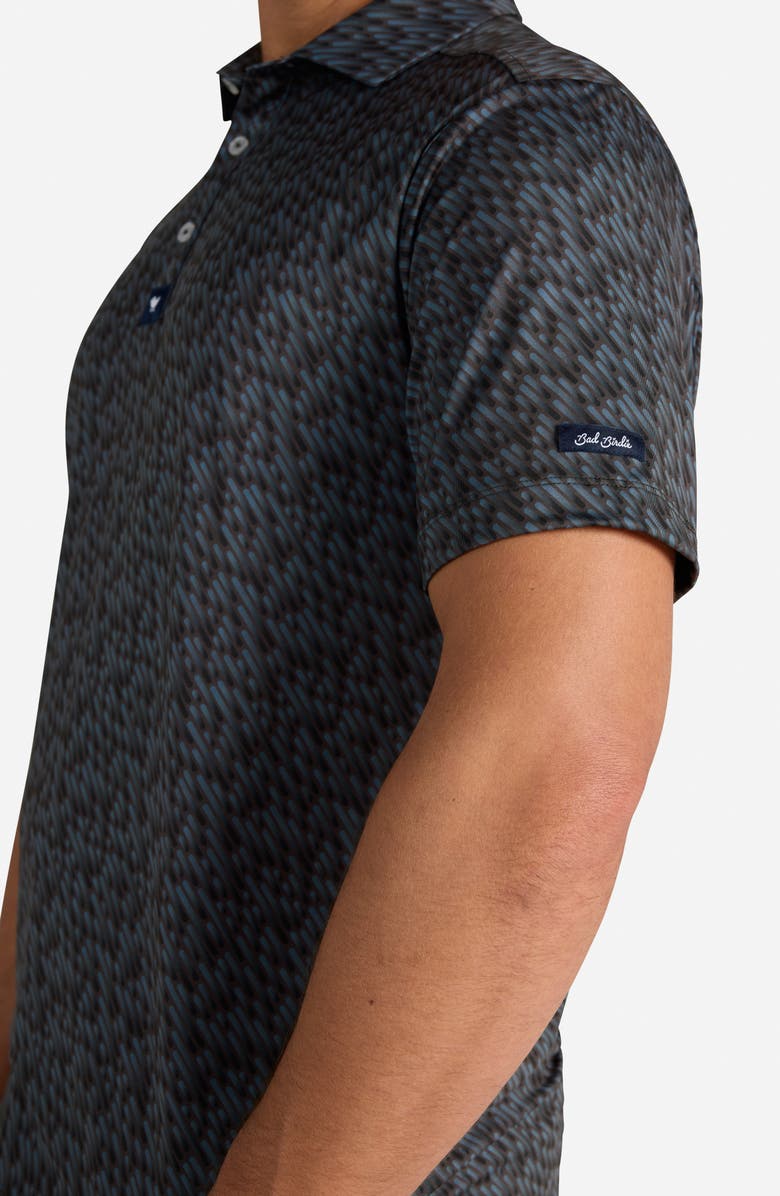 Bad Birdie Cosmic Chaos Abstract Print Performance Golf Polo, Alternate, color, Black