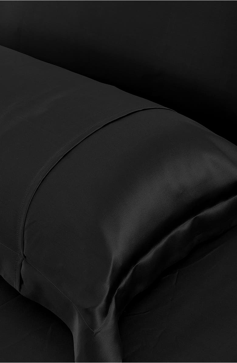 Lilysilk Pure Mulberry Silk Oxford Envelope Luxury Pillowcase, Alternate, color, Black