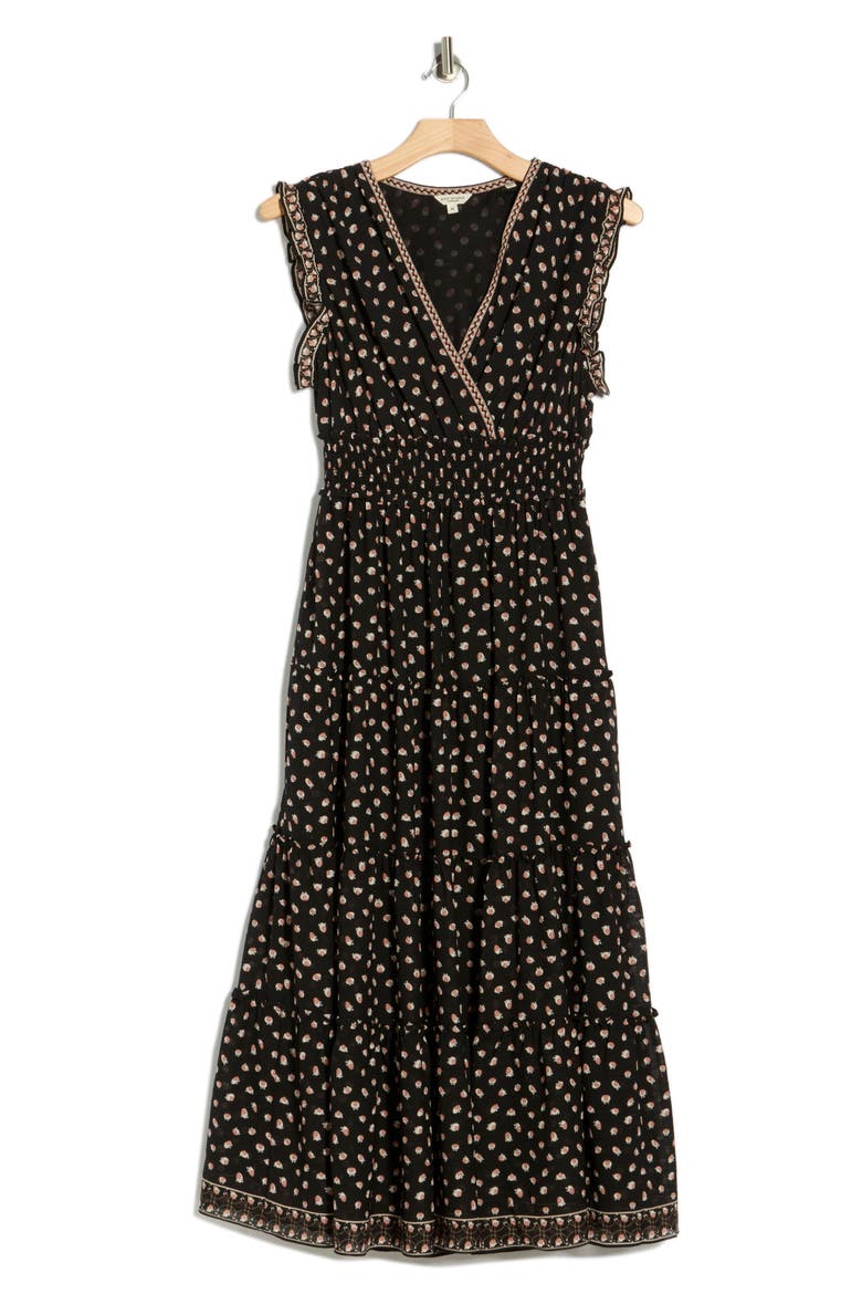 Sleeveless Maxi Dress, Alternate, color, BLACK/ BLUSH ORBIT OVALS